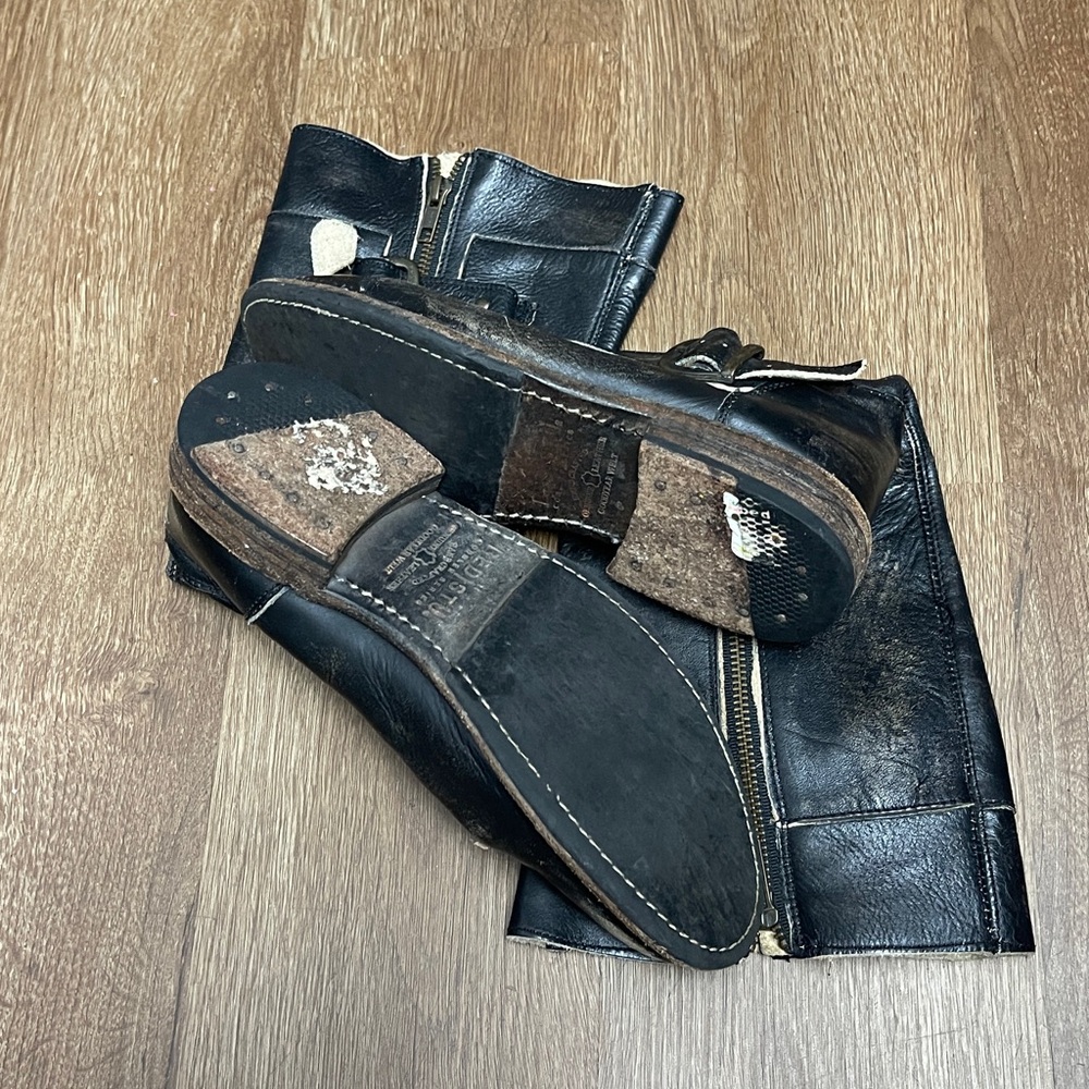 Bed Stu Gogo Lug boot women 7 engineer leather moto buckle dual zippers Black - Picture 5 of 8